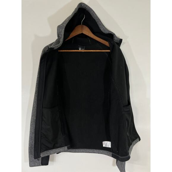 Spyder Men’s Full Zip Hooded Jacket Gray Black Heather Performance Size Medium - Picture 3 of 10